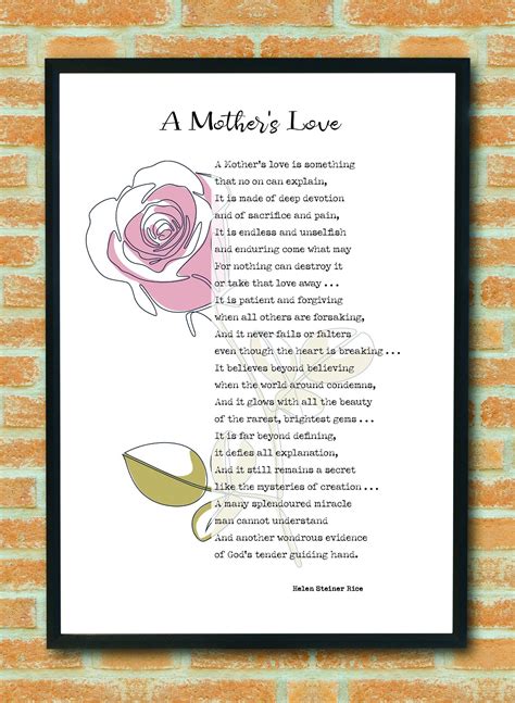 Mother s day poem a mother s love by helen steiner rice gift for mother ...