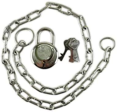 Iron Metal Lock Chain 3 feet with 40 mm Lock for Gate, Fence, Luggage ...