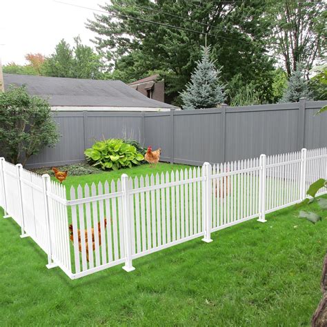 Amazon.com : Coarbor 1 Set 84"x30" Vinyl Picket Fence Panel White PVC ...