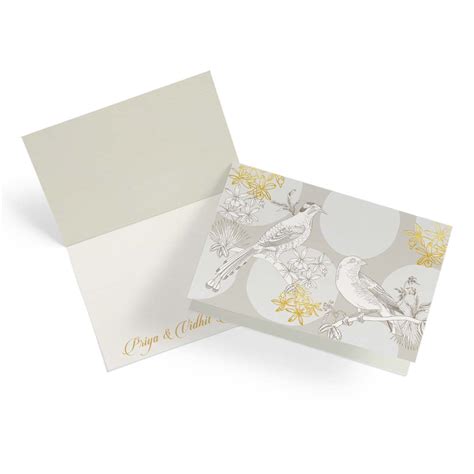 Birds Fold Cards With Envelopes (Set of 20) Grey/Rose | Studio PSD
