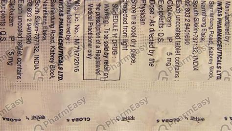 Buy Cloba 5 MG Tablet (15) Online at Flat 15% OFF | PharmEasy