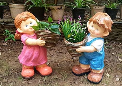 Wonderland Boy Sitting with Big Eyes Resin Pot Planter | Material Resin ...