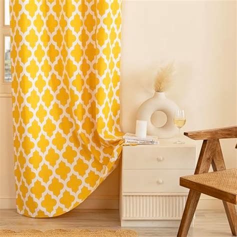 Buy AIRWILL 100% Cotton Solid Pattern Door Curtains Sized, 7ft Length ...