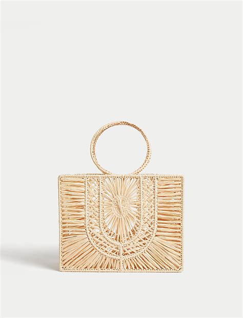 Buy Straw Top Handle Structured Bag at Marks & Spencer