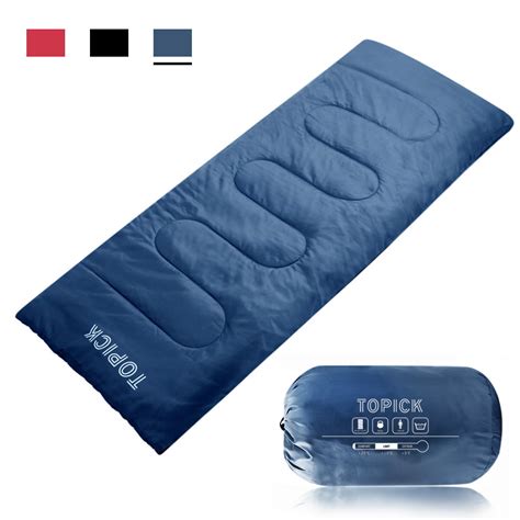 Buy TOPICK Rectangular Sleeping Bag for Camping W30 x L77 Blue Envelope ...