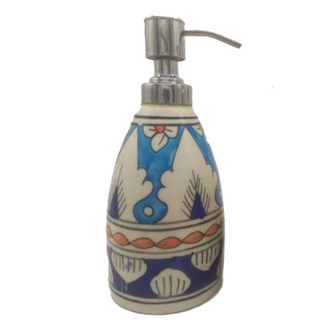 India Meets India Khurja Pottery Ceramic Soap Dispenser Bathroom ...