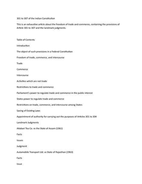 301 to 307 of the Indian Constitution - 301 to 307 of the Indian ...