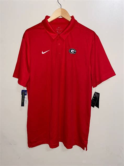 Nike Georgia Bulldogs UGA Dawgs Football Dri-Fit Polo Shirt Mens XL ...