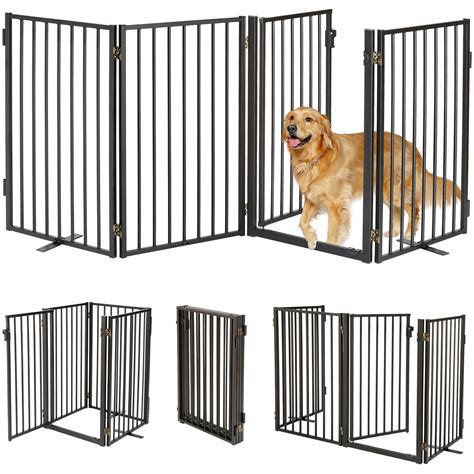 Amazon.com: Metal Freestanding Dog Gates with Door,Indoor&Outdoor Pet Fences for Puppy,Extra ...