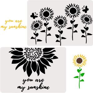 Devasya Crafts 2 Pieces Sunflower Stencils for Painting on Wood Wall ...