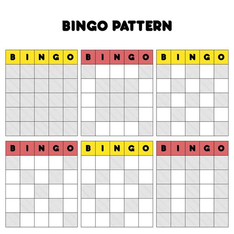 Free Printable Bingo Game Patterns Sheets
