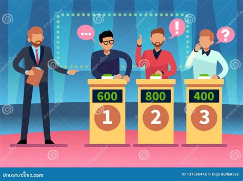 Game Quiz Show. Clever Young People Playing Television Quiz with ...