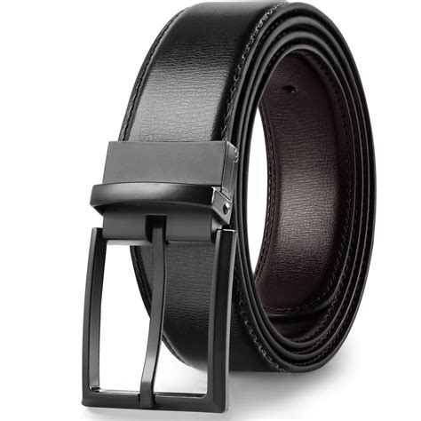 Reversible Men's Belt Black/Brown, 360° Rotating Buckle, Thick Leather ...
