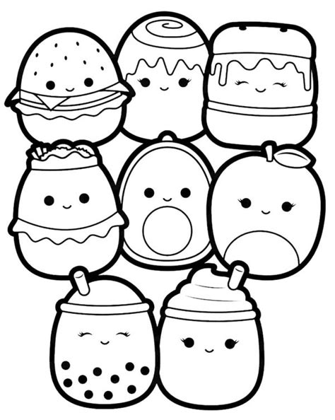 Group Squishmallow Coloring Pages [2025]