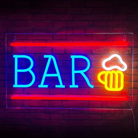 Bar Neon Sign, Beer LED Neon Light for Wall Decor, USB Powered Neon Bar ...