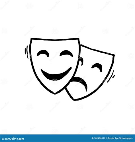 Happy Sad Mask Drawing