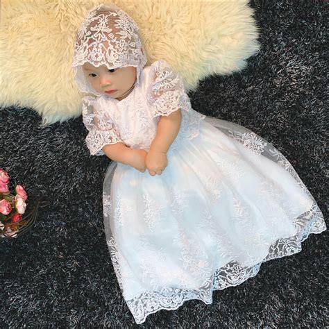 Newborn Christening Gown Baby Girl Birthday Party Dress Wedding Pageant ...