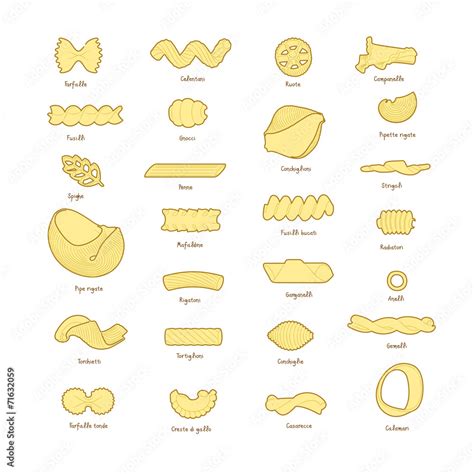 Image result for Pasta Shapes Guide