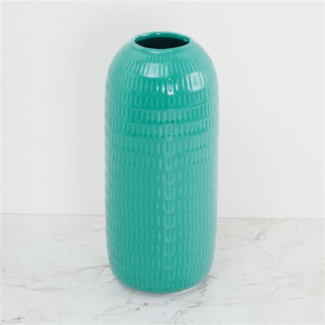 Buy Colour Connect Textured Round Single Pc. Vase - Porcelain - Blue ...