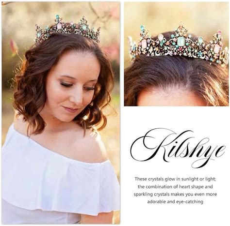 Buy Kilshye Baroque Crown Vintage Rhinestone Tiara Queen Jeweled ...