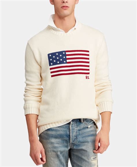 Polo Ralph Lauren Men's American Flag Cotton Sweater & Reviews ...