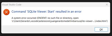 Image result for No Such File or Directory Error in Visual Studio Code