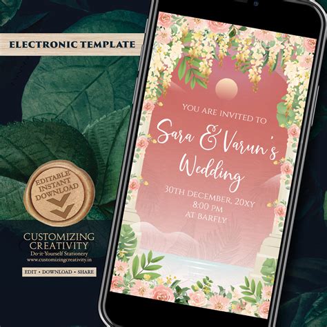 Digital Indian invitation Indian wedding card, Hindu Wedding invite ...