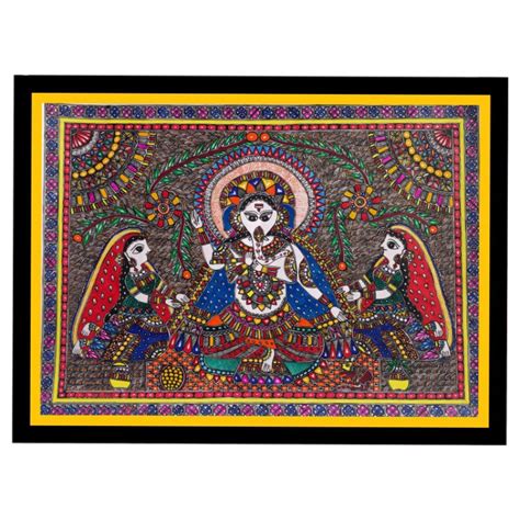 Beautiful Ganesha Madhubani Painting, Framed Art – Dessine Art