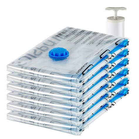 amazon basics Plastic Vacuum Compression Storage Bags With Hand Pump ...