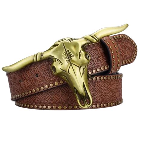 Buy Lulala Bull Skull Belt Buckle Bull Head/Cowboy Hat/Native American ...