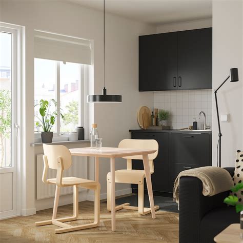 LISABO / LYCKAN table and 2 chairs, ash veneer/birch veneer, 88x78 cm ...