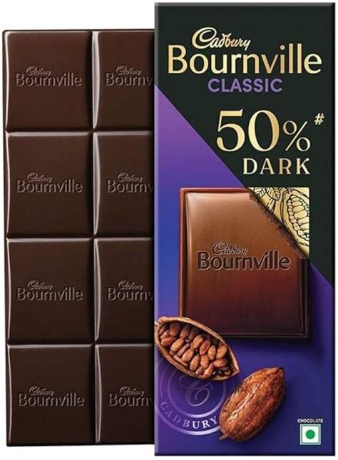 Cadbury BOURNVILLE DARK CHOCOLATE 50 % DARK CLASSIC RICH IN COCOA Bars ...