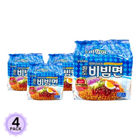 Get Paldo Bibim Men Instant Noodles, Spicy Korean Flavor 130g*5 650 g*4 ...