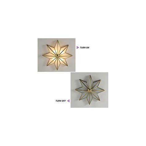 Buy Aeyee Star Shaped Flush Mount Ceiling Light Brass Ceiling Lighting ...