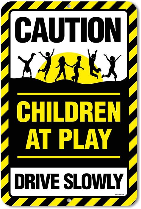 Caution Children At Play Warning Drive Slowly India | Ubuy