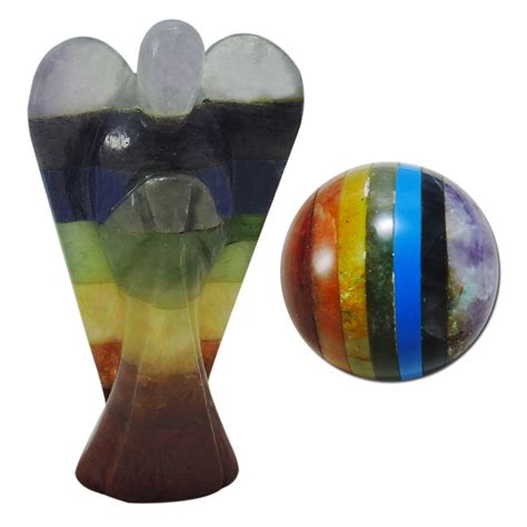Ratnatraya Combo of Metaphysical Seven Chakra Gemstone Angel & Ball ...