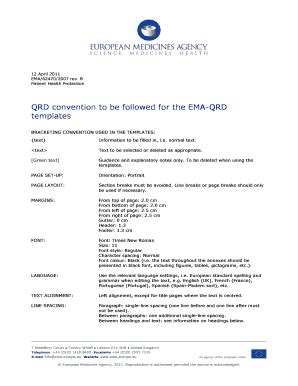 Fillable Online QRD convention to be followed for the EMA-QRD Fax Email ...