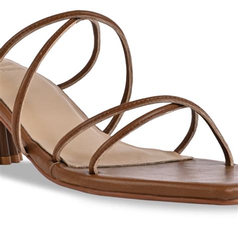 Multi Strap Tan Block Heel – The CAI Store