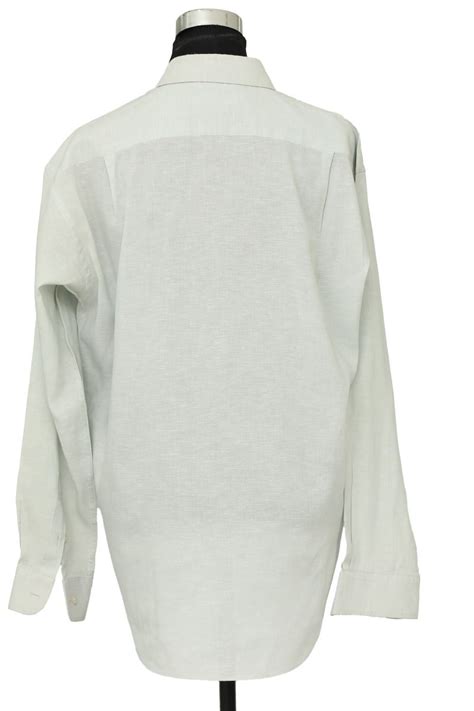 Balenciaga Size 105 Blue Grey Logo Men’s Formal Shirt