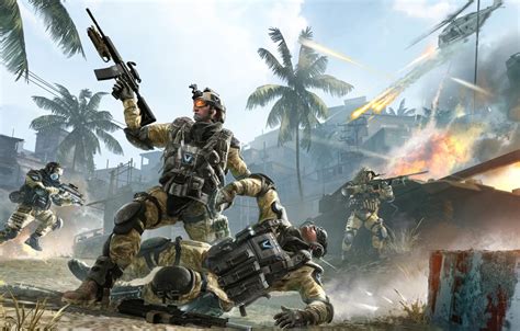 Wallpaper palm trees, weapons, war, battle, soldiers, tank, helicopter ...