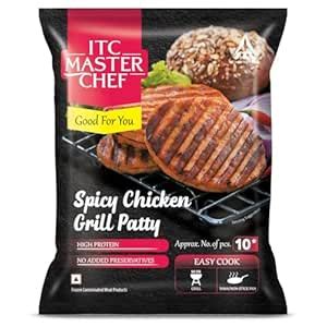 ITC Master Chef Spicy Chicken Grill Patty, High in Protein, No Added ...