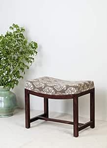 Fabindia Rio Boota Bench Rectangular (Acacia Wood, Smoke Grey) : Amazon ...