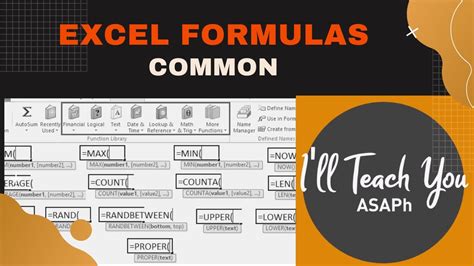 Common Excel Formulas 的图像结果