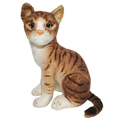 Buy Sitting Cat Stuffed Toy with Meow Sound | Cat Soft Toys (Sit Gray ...