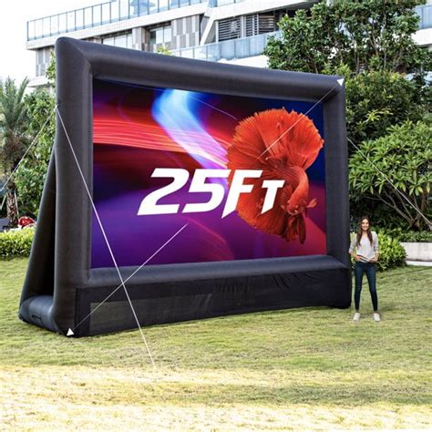 Buy OZIS 25Ft Inflatable Outdoor Projector Movie Screen Blow up with ...