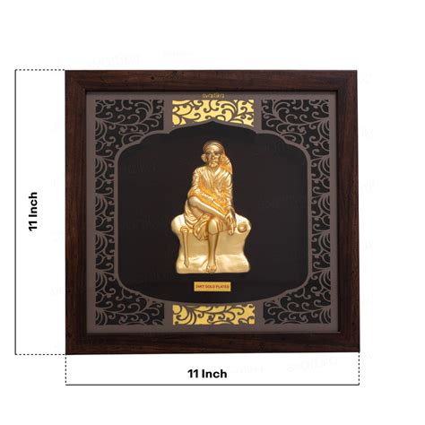 Sai Baba 3D Wall Frame - Gold Plated Finish