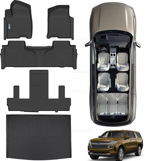 SANBAN-AXE - Alfombrillas de piso para Chevrolet Suburban 2021-2024 ...
