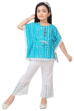 MRZ Girls Party(Festive) KaftanTop Pant (1-2 YEAR, AQUA BLUE) : Amazon ...