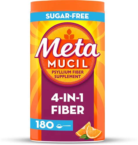 Amazon.com: Metamucil 4 in 1 Daily Fiber Supplement Powder, Fiber Powder for Digestive Health ...
