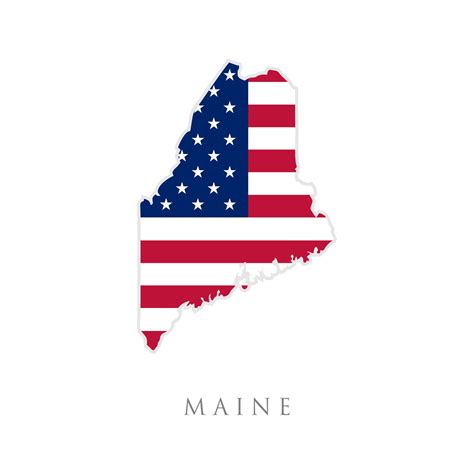 Shape of Maine state map with American flag. vector illustration. can ...